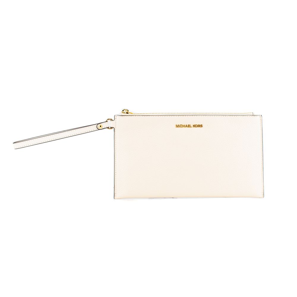 Jet Set Travel Beige Leather Clutch Bag