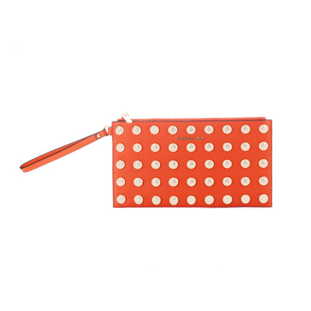 Jet Set Travel Orange Leather Clutch Bag