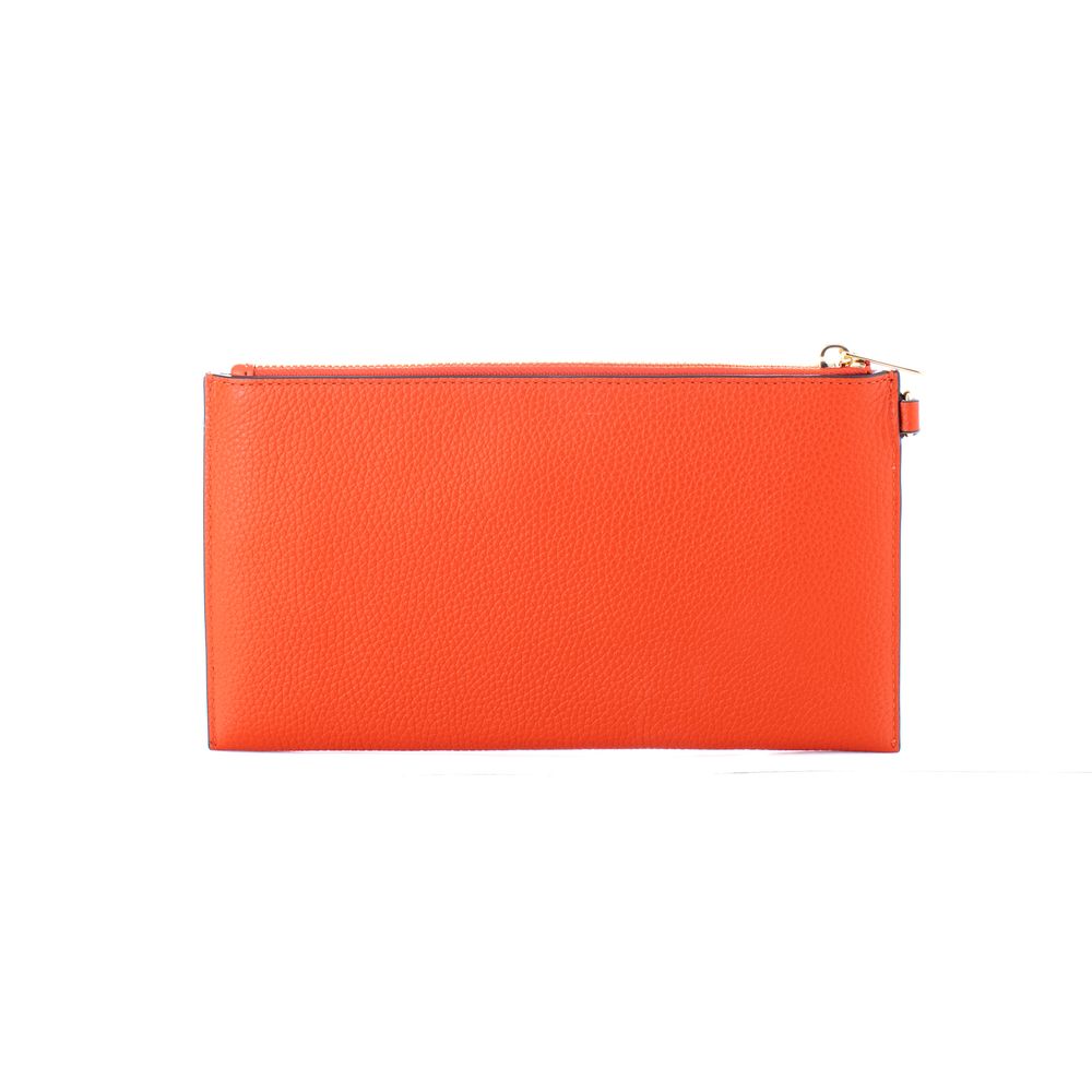 Jet Set Travel Orange Leather Clutch Bag
