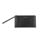 Jet Set Travel Black Leather Clutch Bag