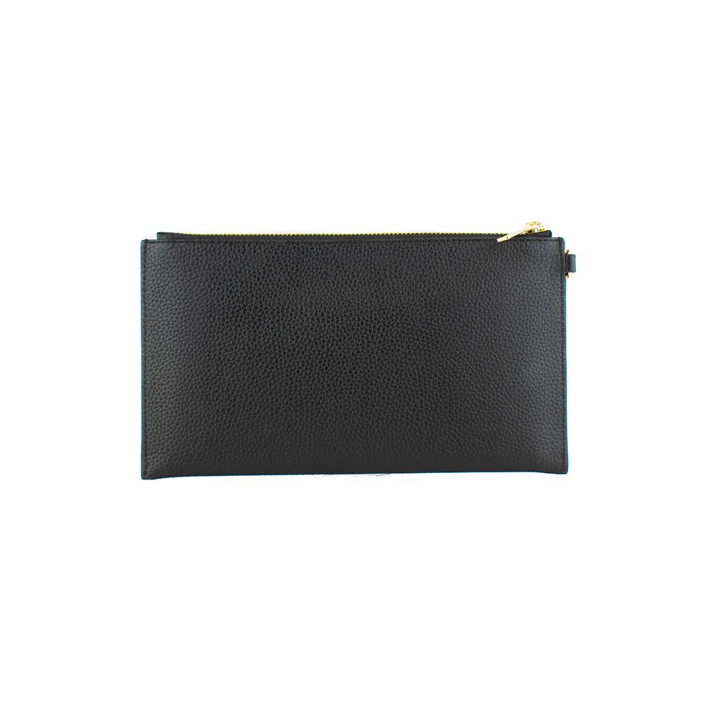 Jet Set Travel Black Leather Clutch Bag