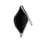 Jet Set Travel Black Leather Clutch Bag