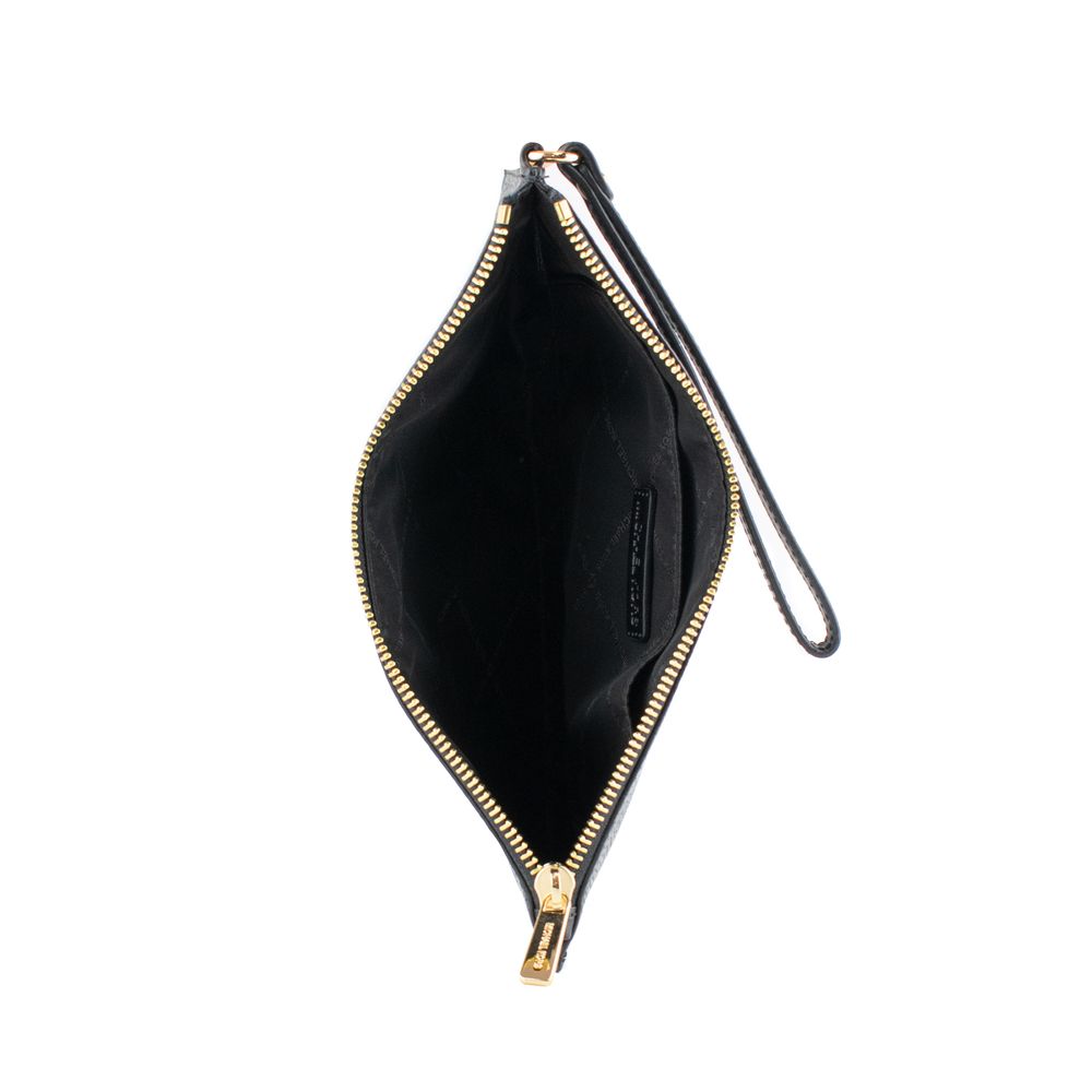 Jet Set Travel Black Leather Clutch Bag