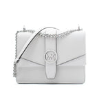 White Leather Greenwich Shoulder Bag