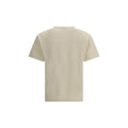 Beige Flocked Logo Cotton T-Shirt