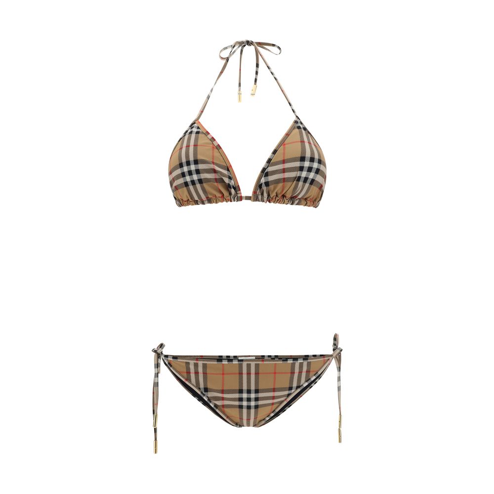 Brown Polyamide Archivio Check Bikini