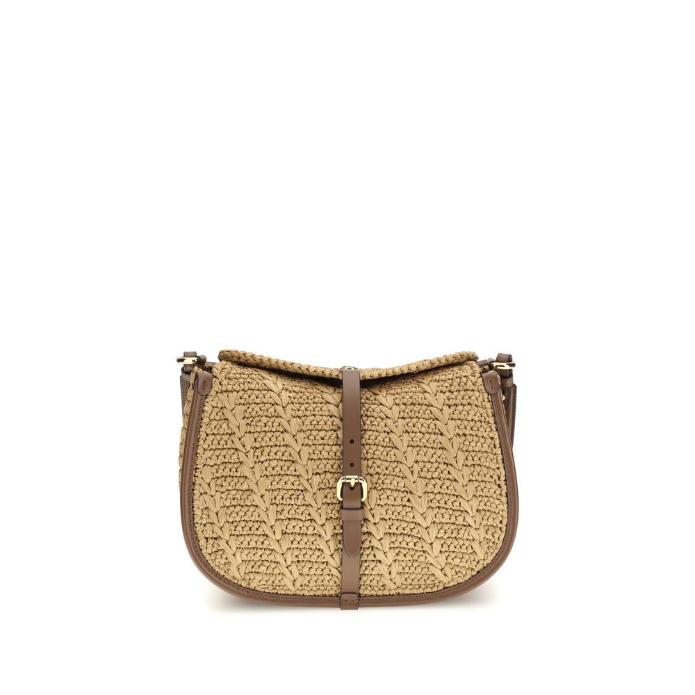 Crochet Raffia Pony Shoulder Bag