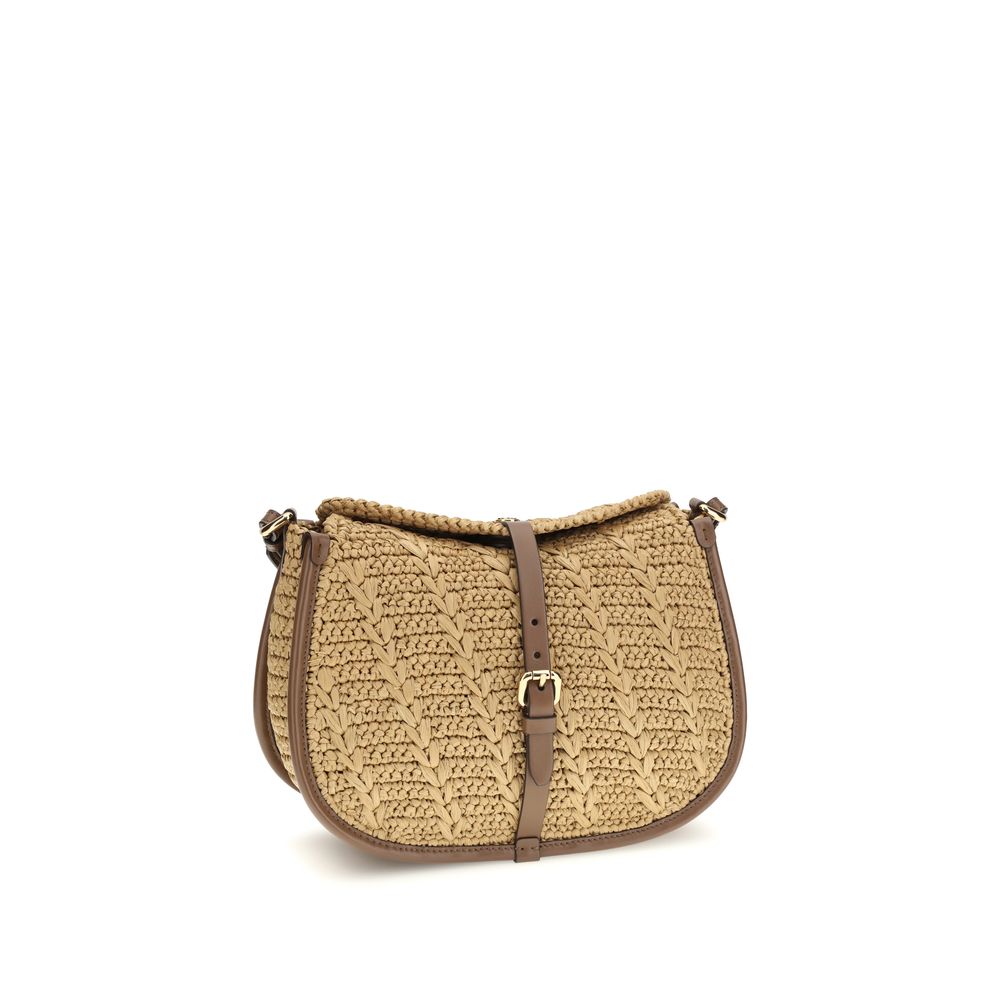 Crochet Raffia Pony Shoulder Bag