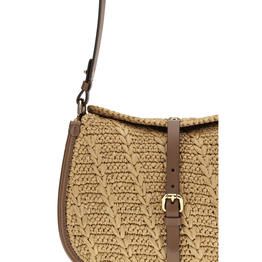 Crochet Raffia Pony Shoulder Bag
