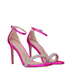 Satin NudistCurve 100 Rhinestone Stiletto Heel Sandals