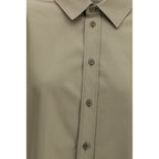 Oversized Cotton Gabardine Lace-Up Shirt
