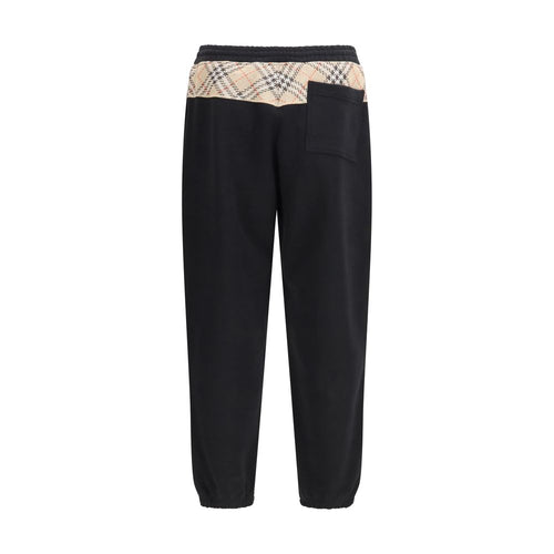 Check-Detail Cotton Joggers