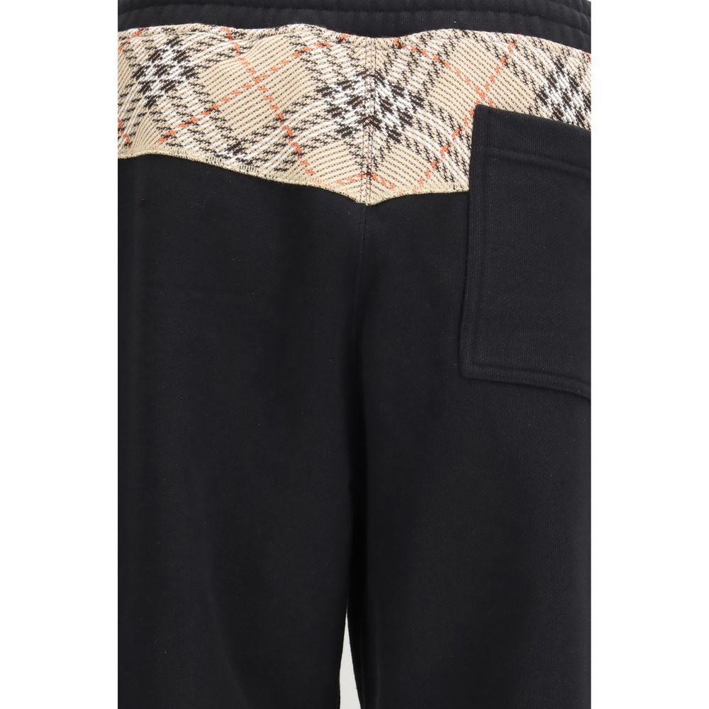Check-Detail Cotton Joggers