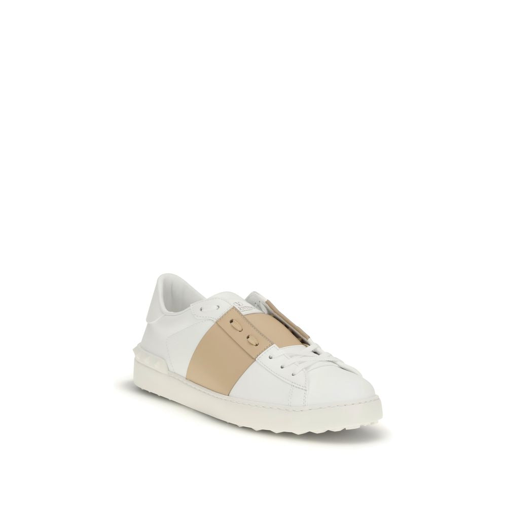 Calfskin Rockstud Untitled Low Top Sneakers