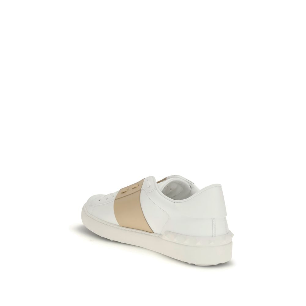 Calfskin Rockstud Untitled Low Top Sneakers