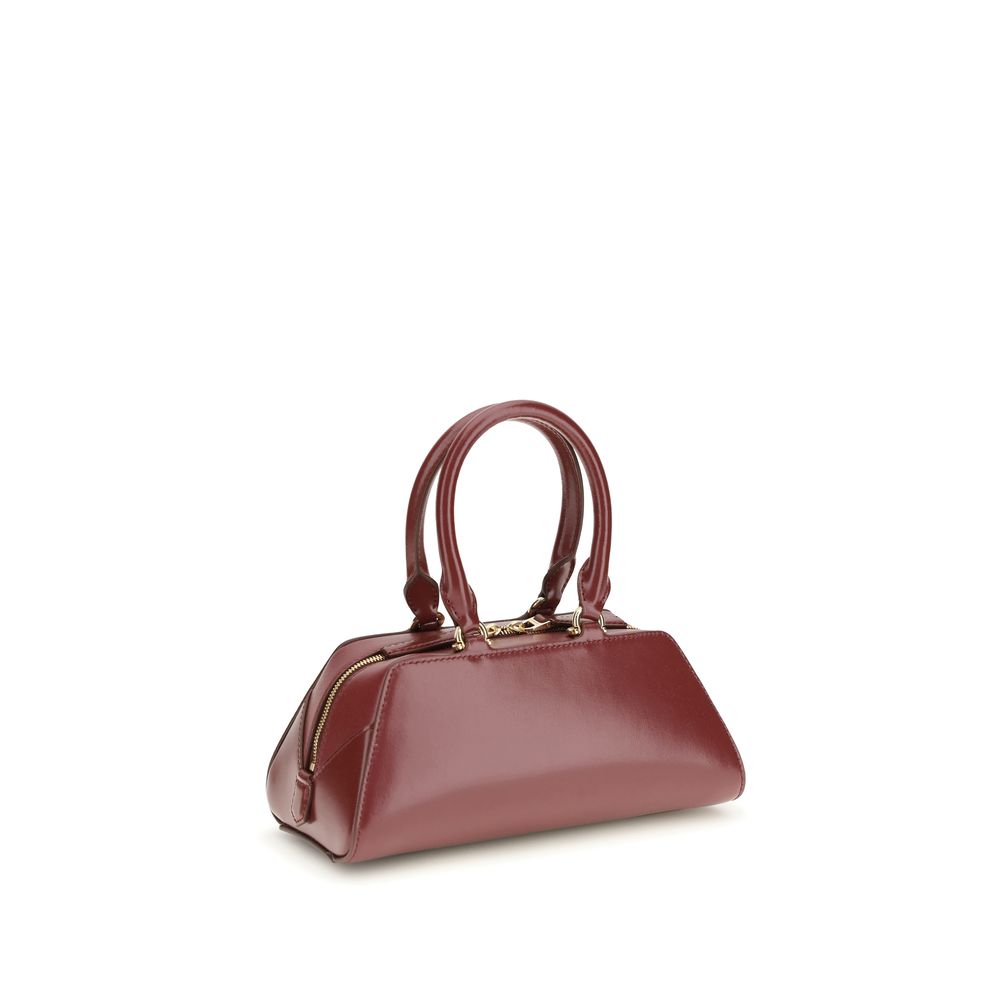 Mini Antigona East-West Handbag in Bordeaux Calf Leather