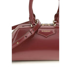 Mini Antigona East-West Handbag in Bordeaux Calf Leather