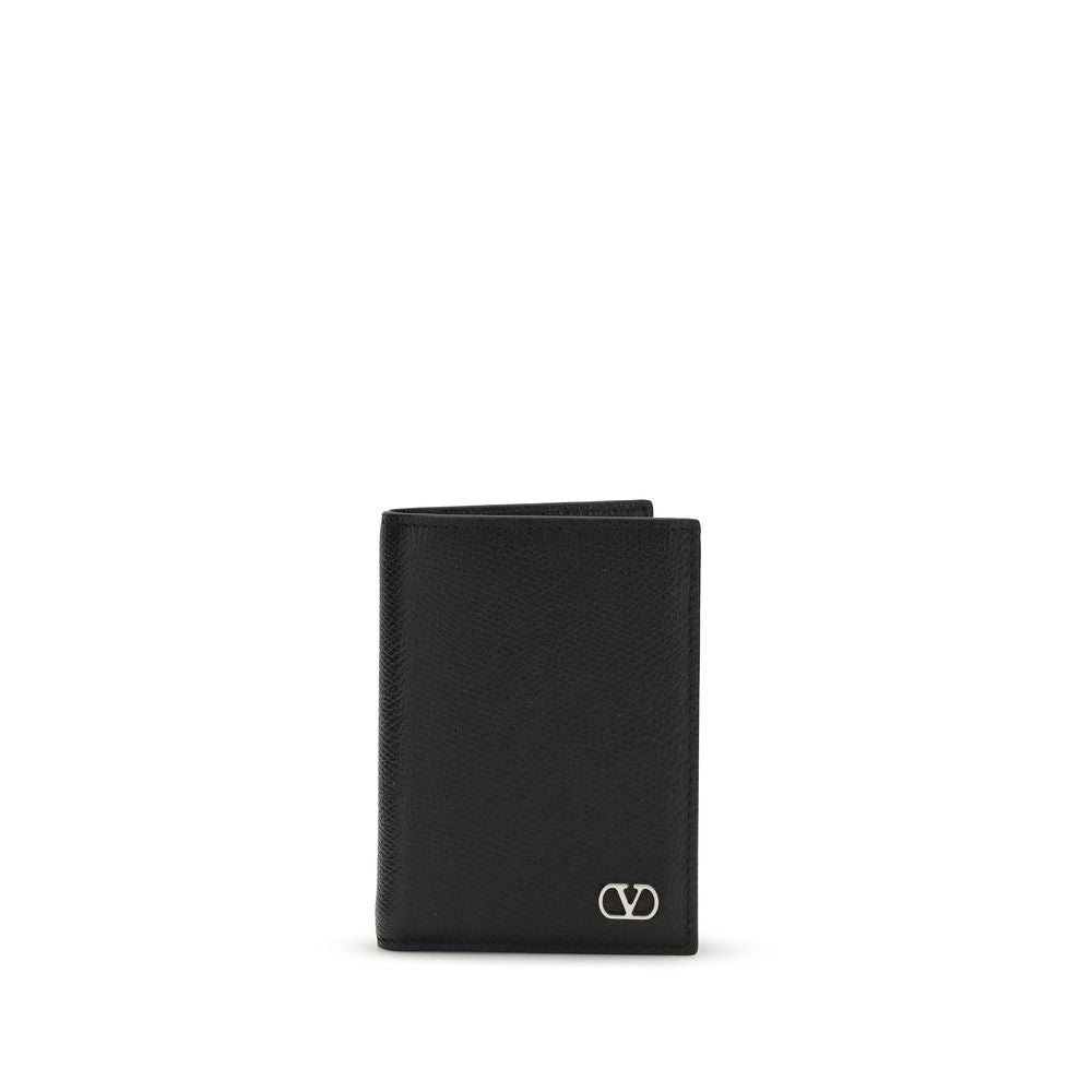 VLogo Signature Grained Calf Leather Wallet