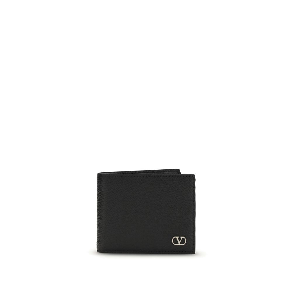 VLogo Signature Grained Calf Leather Wallet