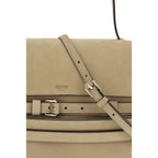 Beige Calf Leather Tie Me Handbag