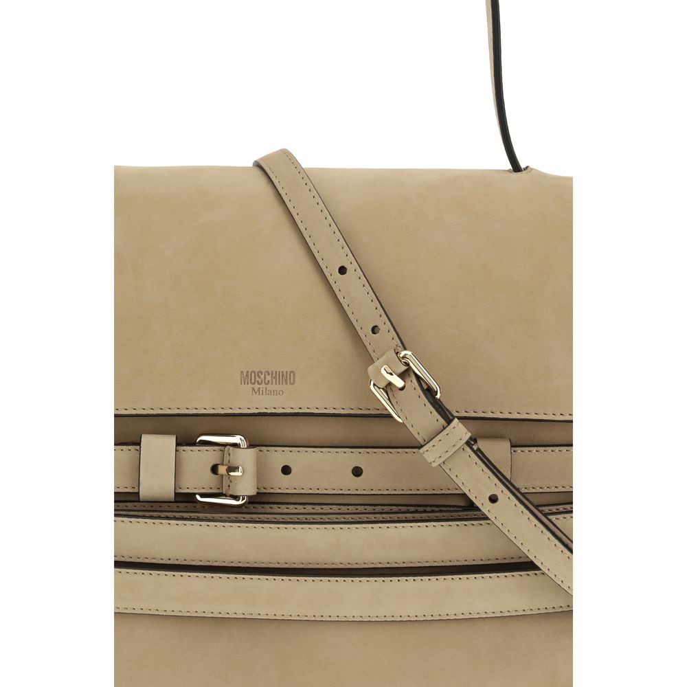 Beige Calf Leather Tie Me Handbag