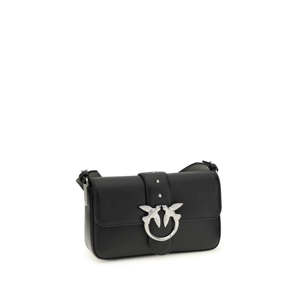 Mini Love Shoulder Bag In Black Calf Leather
