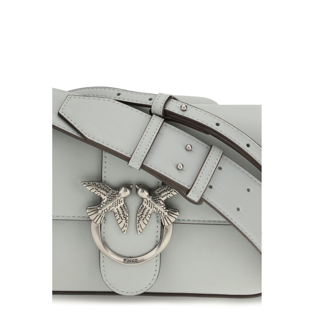 Mini Love Shoulder Bag In Gray Calf Leather