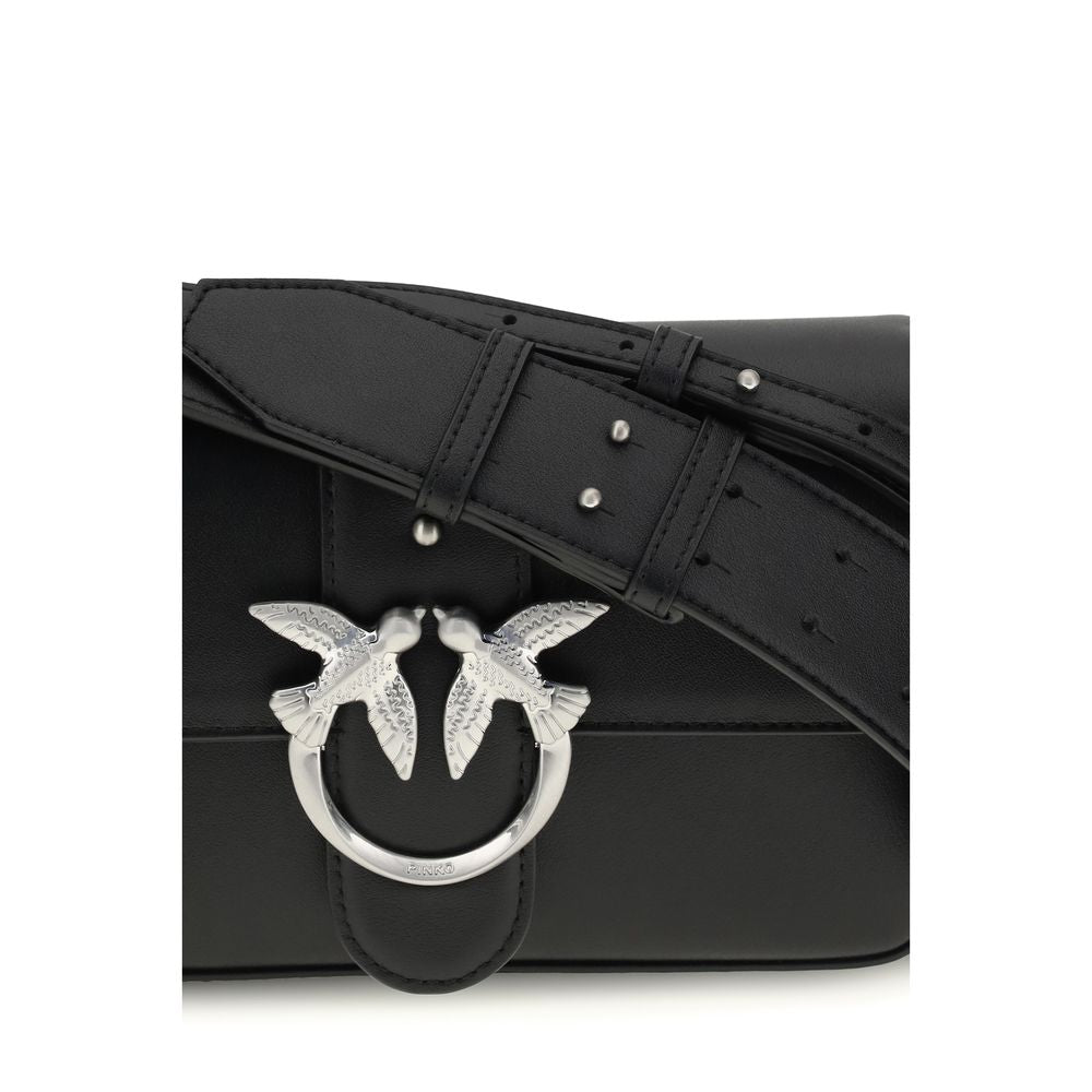 Mini Love Shoulder Bag In Black Calf Leather