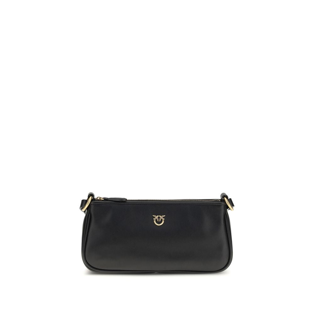Mini Half Moon Shoulder Bag In Black Calf Leather