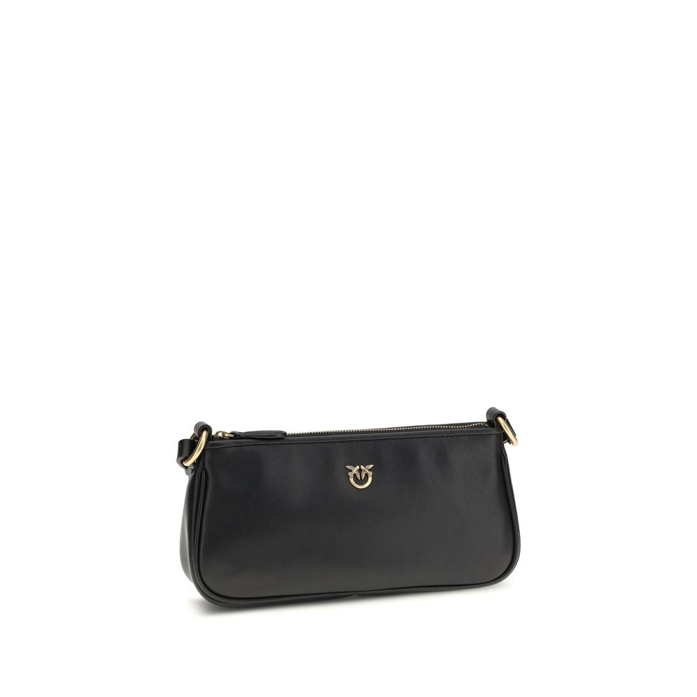 Mini Half Moon Shoulder Bag In Black Calf Leather