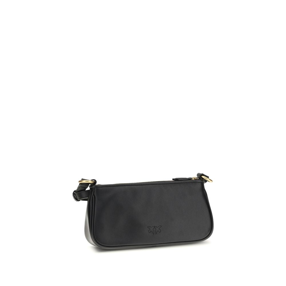 Mini Half Moon Shoulder Bag In Black Calf Leather