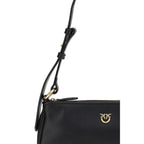 Mini Half Moon Shoulder Bag In Black Calf Leather