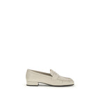 Beige Calf Leather Slip-On Loafers