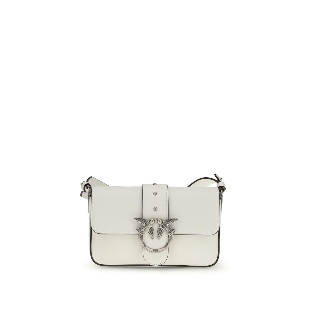 Mini Love Shoulder Bag in White Calf Leather