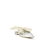 Gianira Silver Calf Leather Ballet Flats