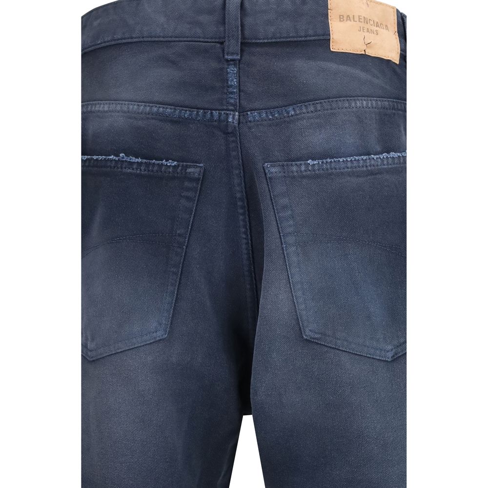 Cotton Wide-Leg Denim Jeans