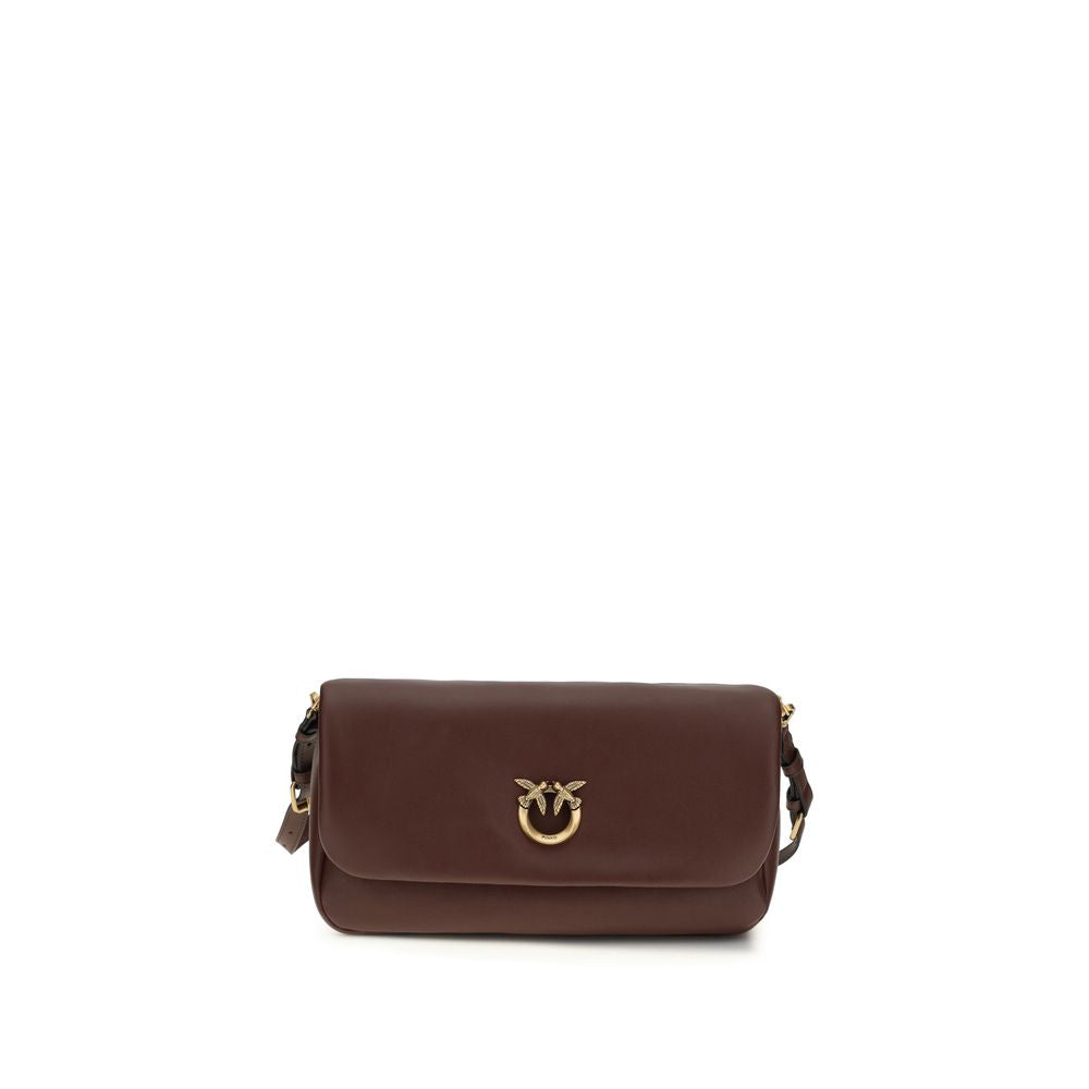 Brown Calf Leather Baguette Soft Shoulder Bag