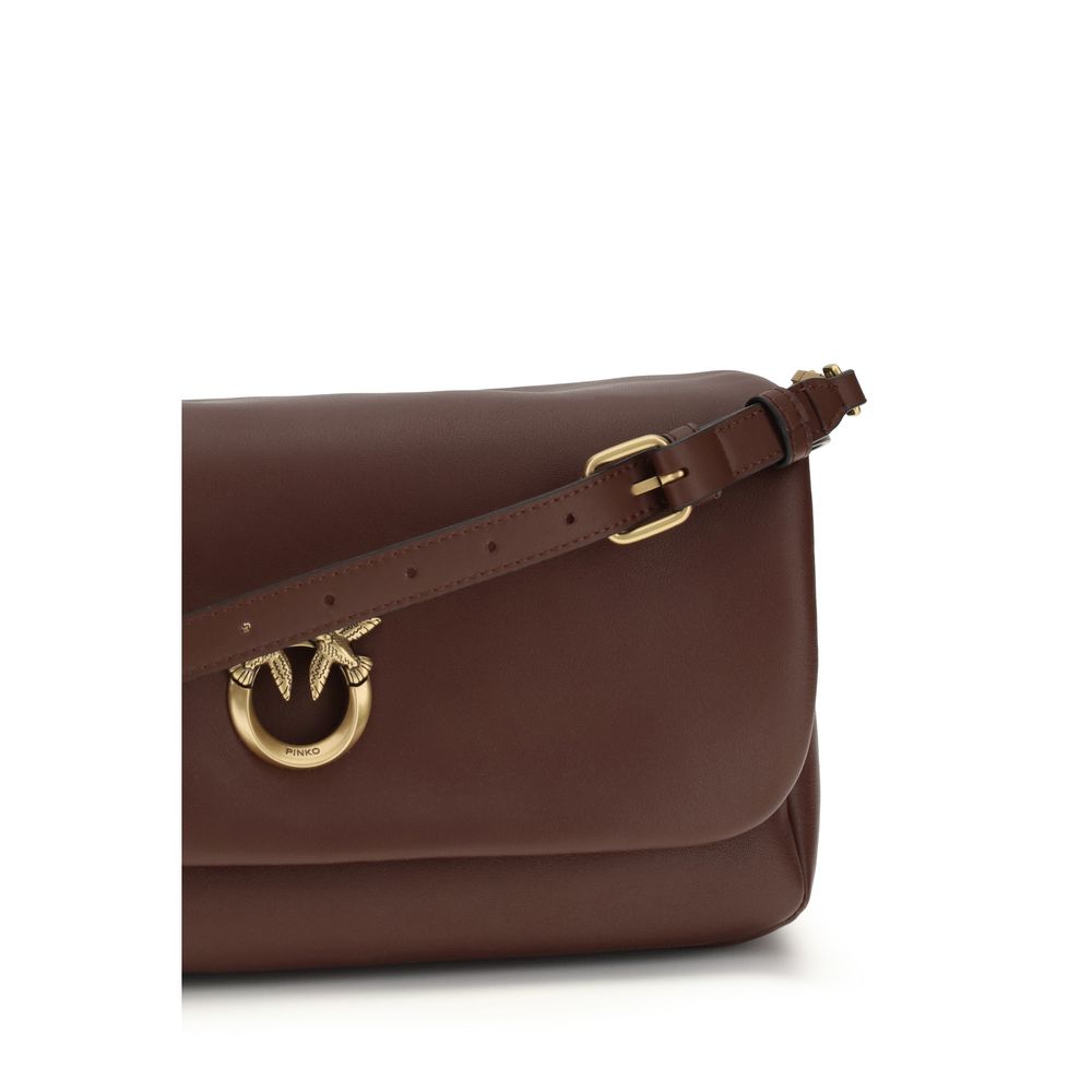 Brown Calf Leather Baguette Soft Shoulder Bag