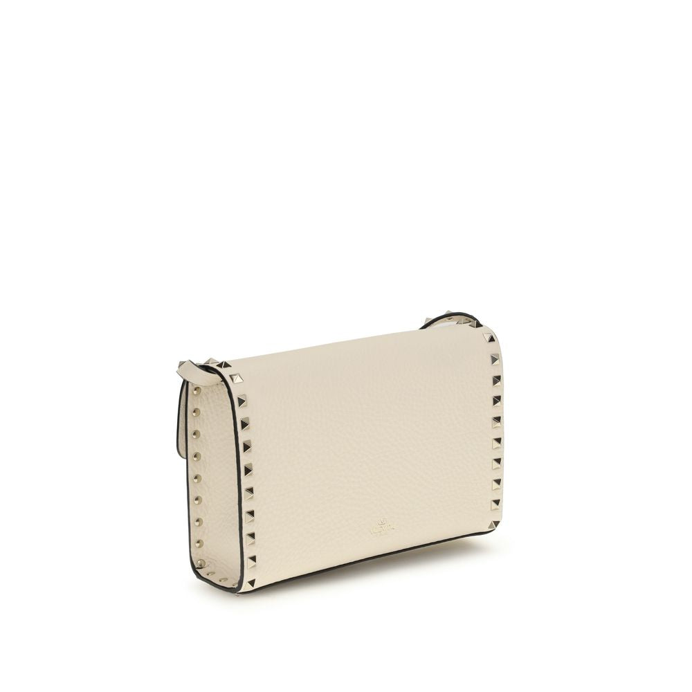 Small Grained Calf Leather Rockstud Shoulder Bag
