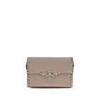 Small Grained Calf Leather Rockstud Shoulder Bag