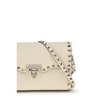 Small Grained Calf Leather Rockstud Shoulder Bag