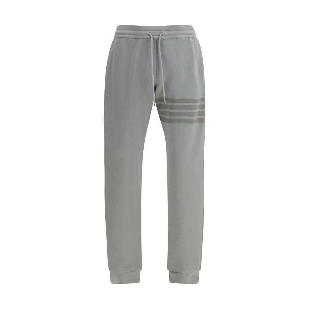 Gray Striped Cotton Joggers