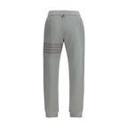 Gray Striped Cotton Joggers