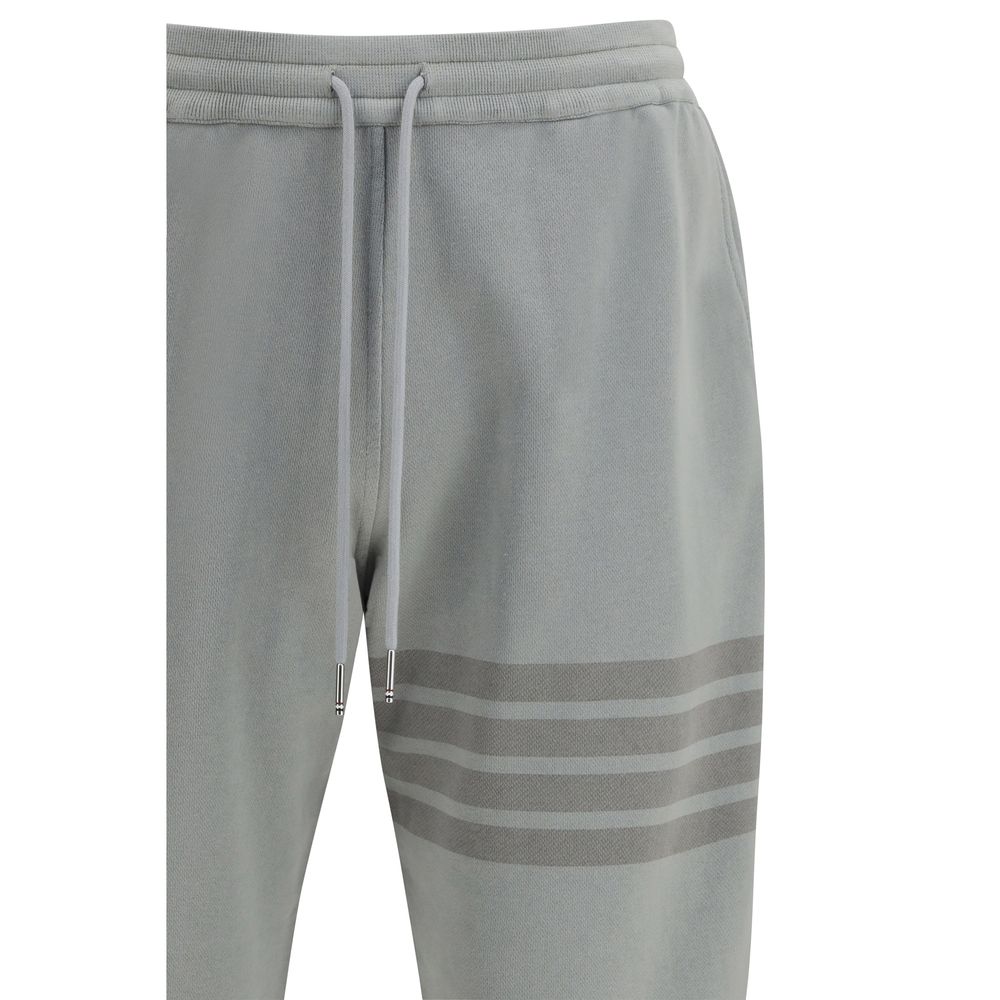 Gray Striped Cotton Joggers