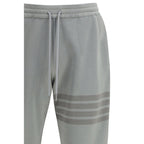 Gray Striped Cotton Joggers