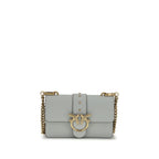 Small Gray Calf Leather Love One Shoulder Bag
