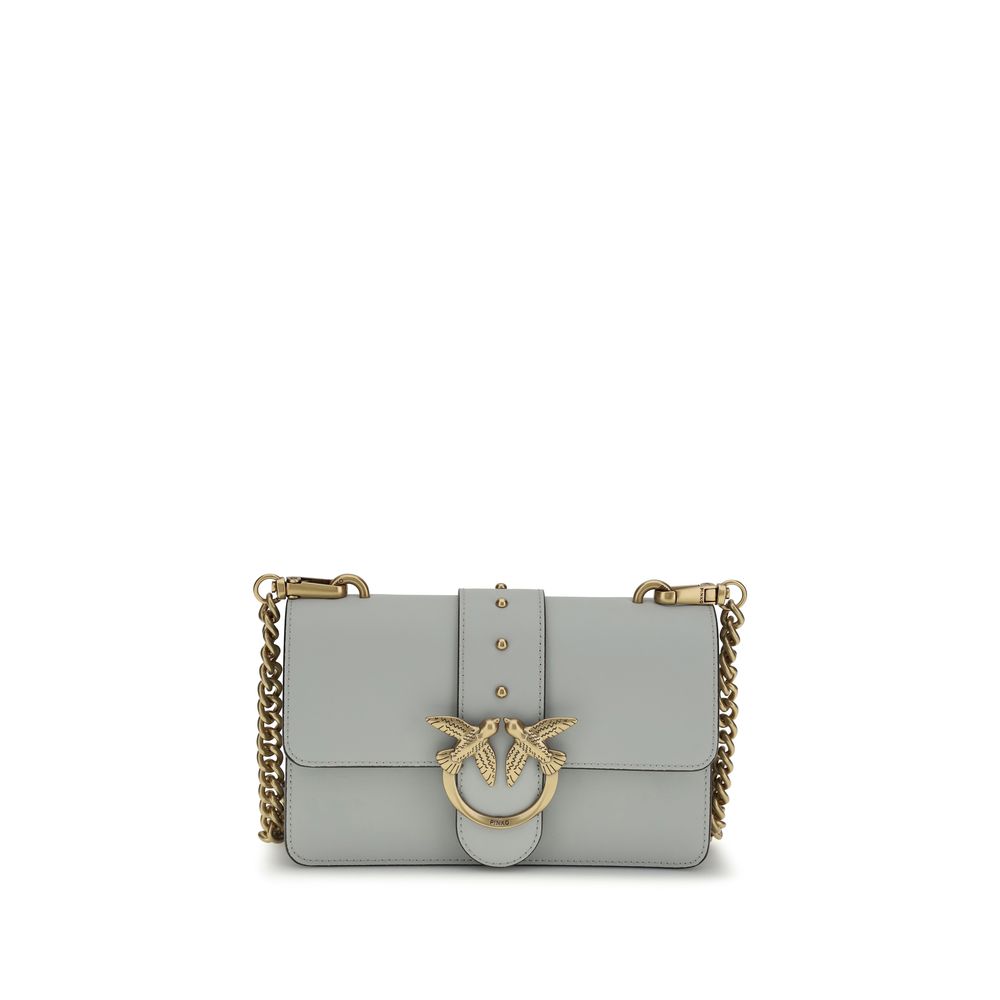 Small Gray Calf Leather Love One Shoulder Bag