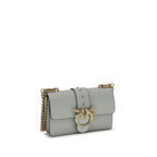 Small Gray Calf Leather Love One Shoulder Bag