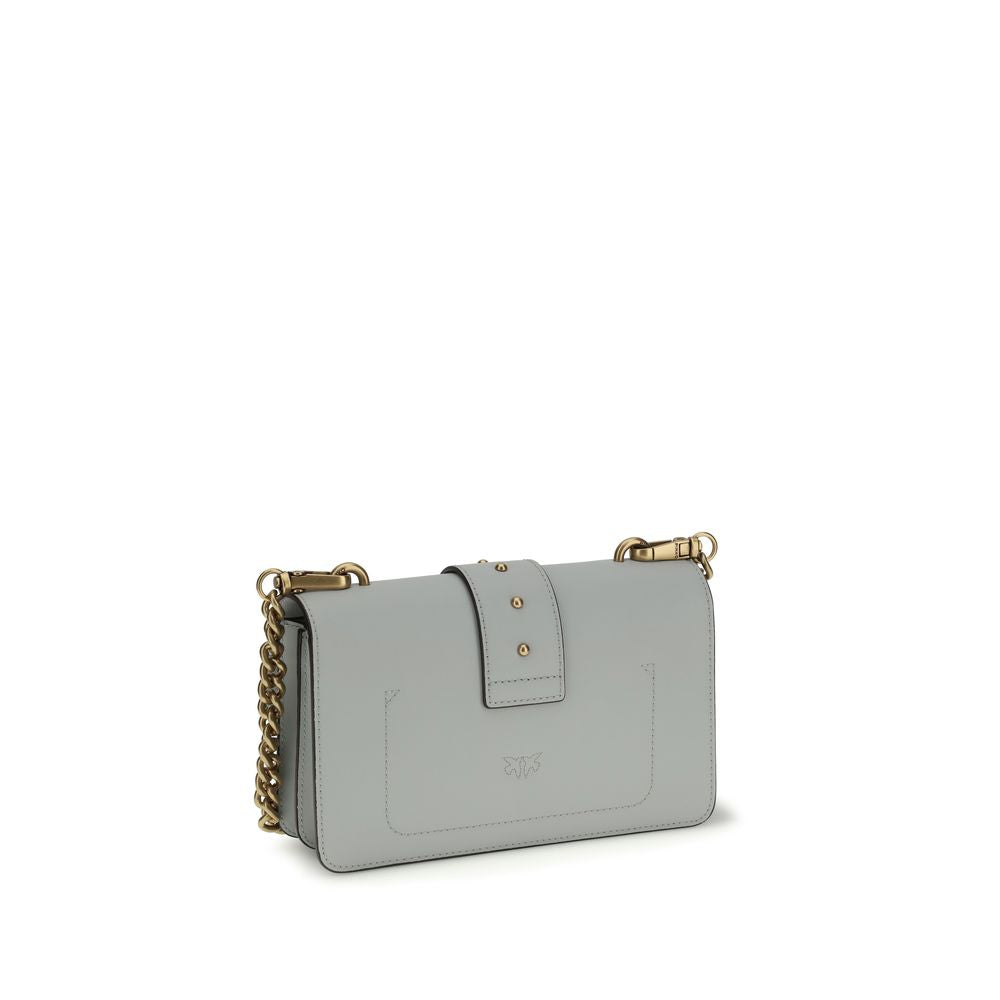 Small Gray Calf Leather Love One Shoulder Bag
