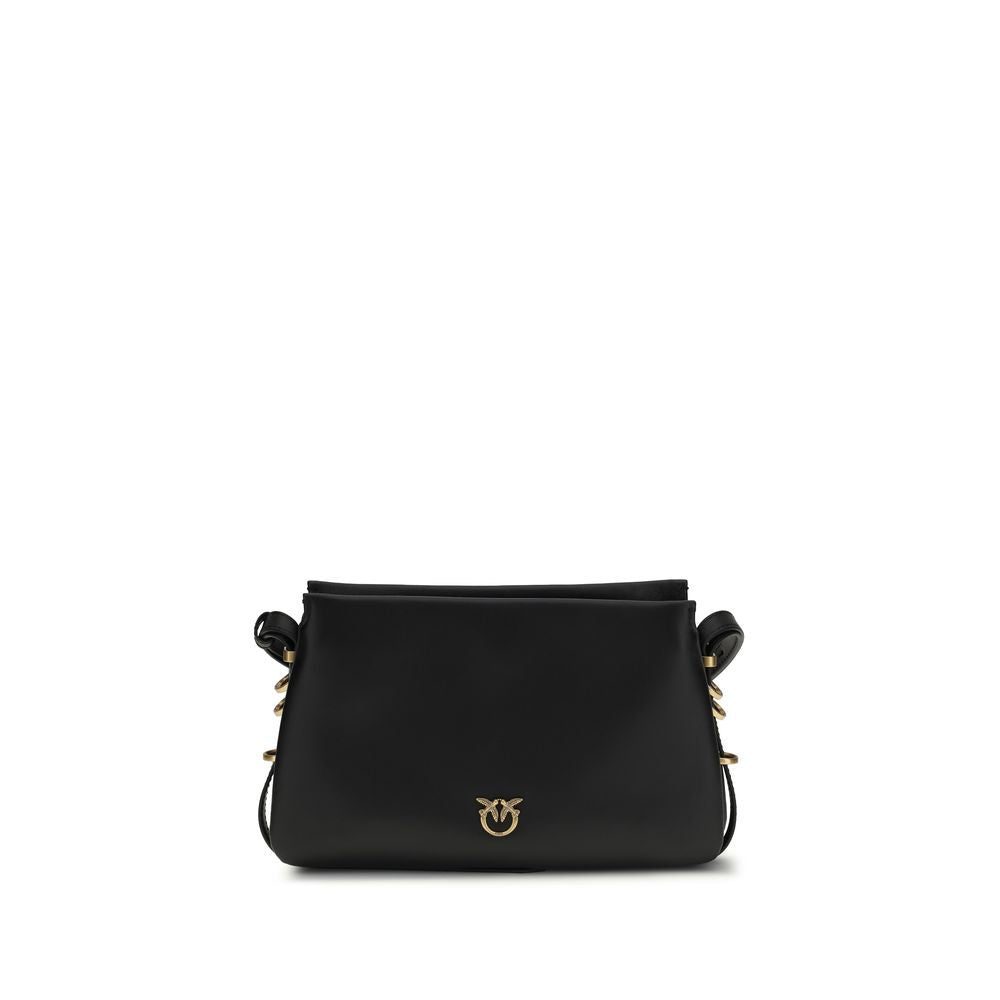 One Two Three Mini Shoulder Bag In Black Calf Leather